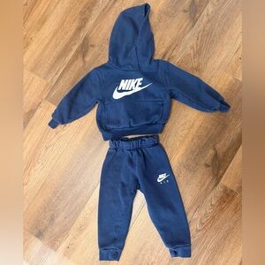 Nike Kids Navy Hoodie and Sweat-pant Set 2T